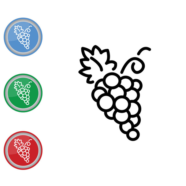 Icona linea uva
 - Vettoriali, immagini