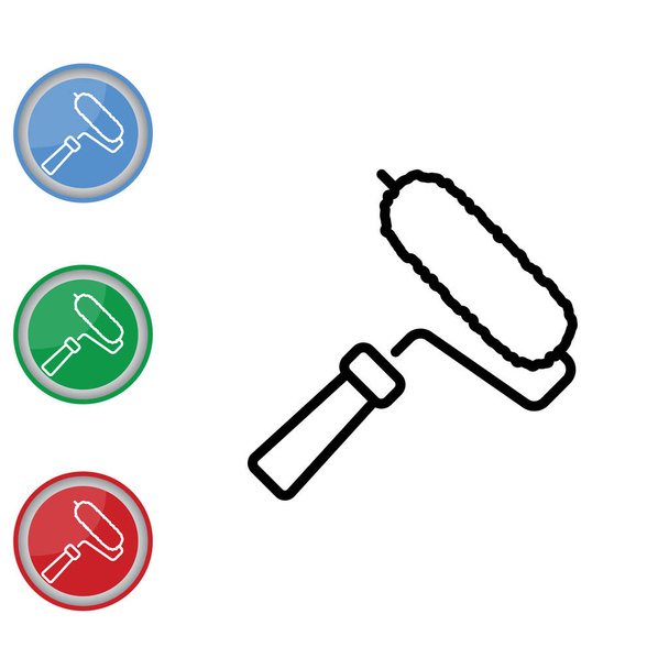 Χρωματίστε κυλίνδρου εργαλείο σημάδι - Διάνυσμα, εικόνα