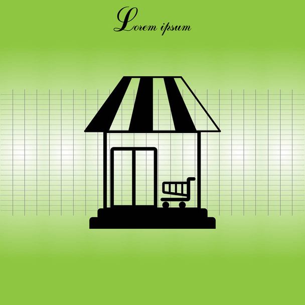 shopping (store) flat icon - Vector, Image