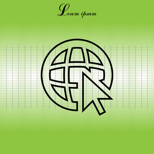 Földgömb lapos ikon - Vektor, kép