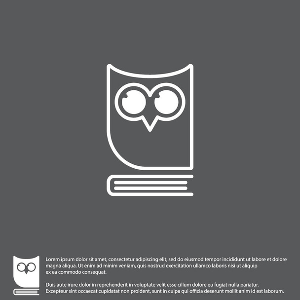 Uil op boek logo - Vector, afbeelding