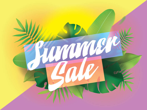 Summer sale. Vector background for posters and banners. - Vector, Imagen