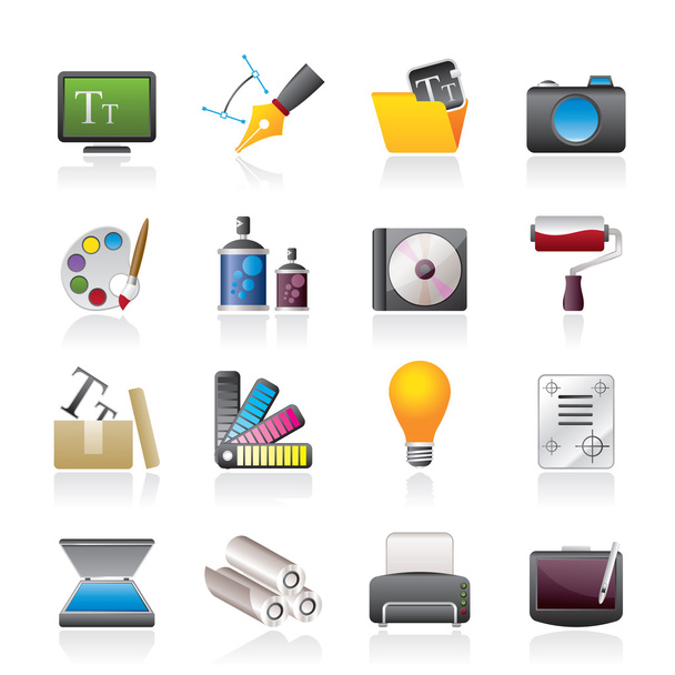 Graphic and website design icons - Vector, Image