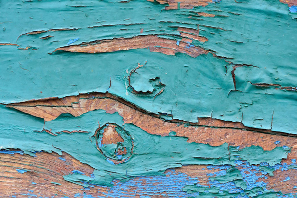 Pranchas azuis pintadas de madeira velhas, fundo de descascamento de pintura
 - Foto, Imagem
