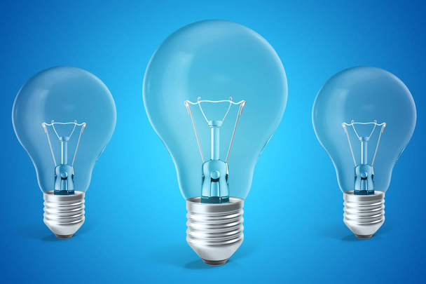 Tre lampadine concetto di idee, innovazione. rendering 3d
 - Foto, immagini
