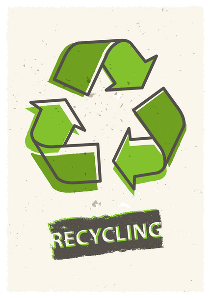 Recycling grunge vector illustration - Vector, afbeelding