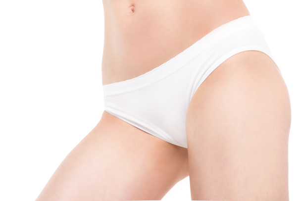 Slim woman in white panties  - Valokuva, kuva