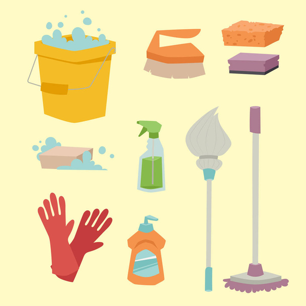Cleanser bottle chemical housework product care wash equipment cleaning liquid flat vector illustration. - Vector, Image