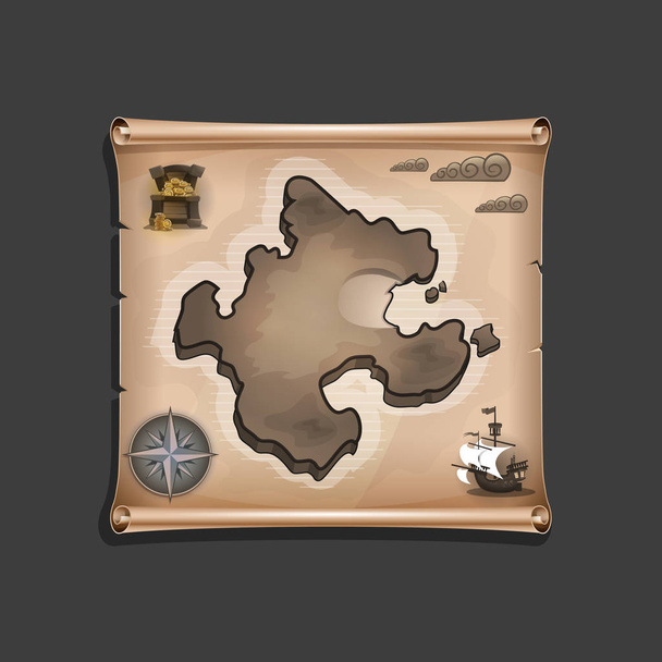 海賊の宝の地図 - ベクター画像