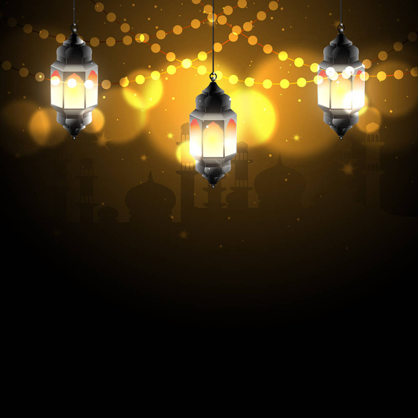 Noite do Ramadã com luz
 - Vetor, Imagem