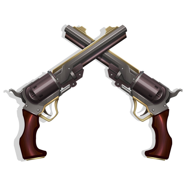 Crossed Wild West revolvers  - Vector, Image