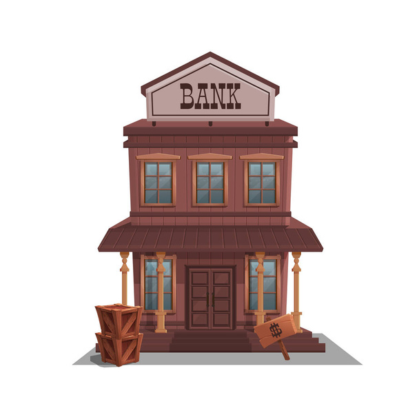 Τράπεζα για δυτική πόλη - Διάνυσμα, εικόνα