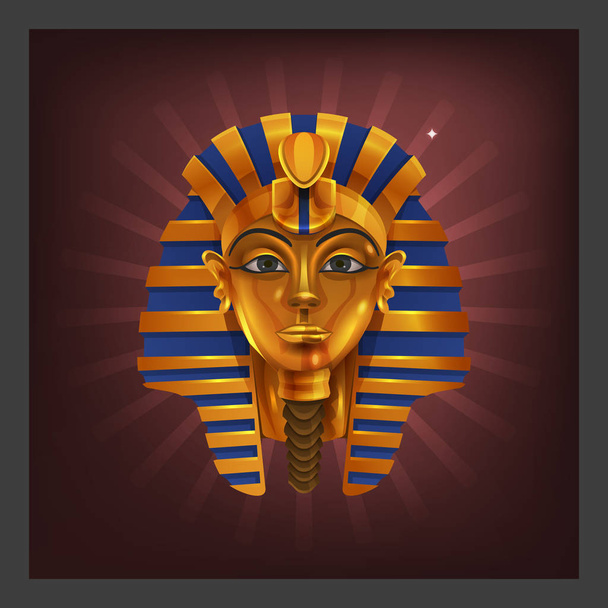 Χρυσή επίτευγμα αιγυπτιακό pharoah, κινούμενα σχέδια - Διάνυσμα, εικόνα