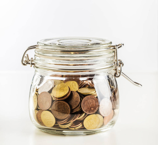 invest in bitcoincoin in jar - Foto, Imagen