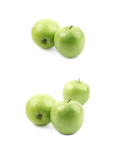 Pile of green apples isolated - Photo, image