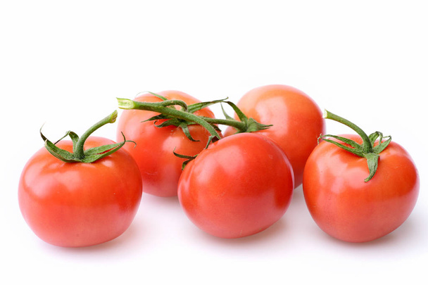 ripe tomatoes plant isolated on white - Photo, image