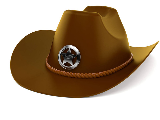 Sheriff hat isolated on white - Fotografie, Obrázek