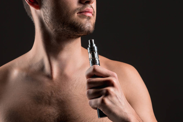 The face of vaping young man - Photo, Image