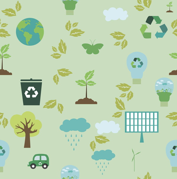 World environment day inspiration seamless pattern - Vector, Image