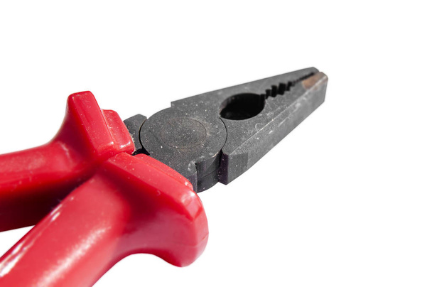 Red grip steel engineer equipment pliers with clipping path for  - Fotó, kép
