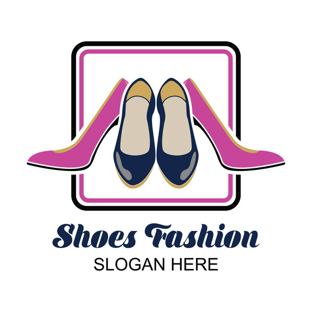 shoes store, shoes shop logo with text space for your slogan / tag line for fashion business. vector illustration - ベクター画像