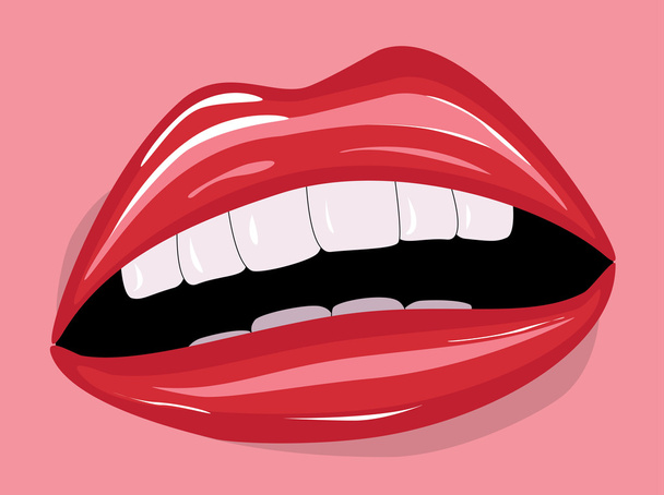Rote Lippen - Vektor, Bild