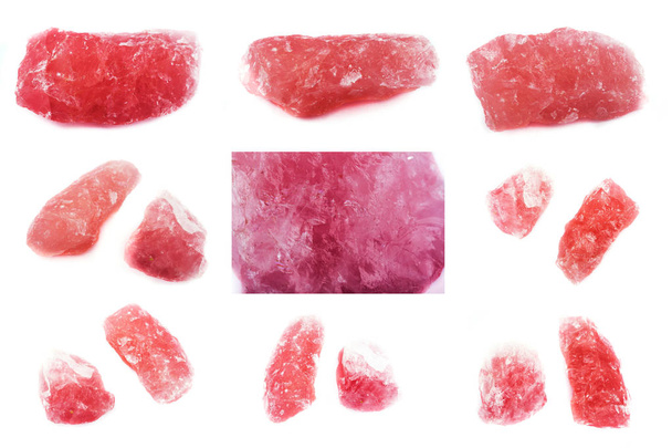 Sammlung von mineralischem rosa Quarz - Foto, Bild