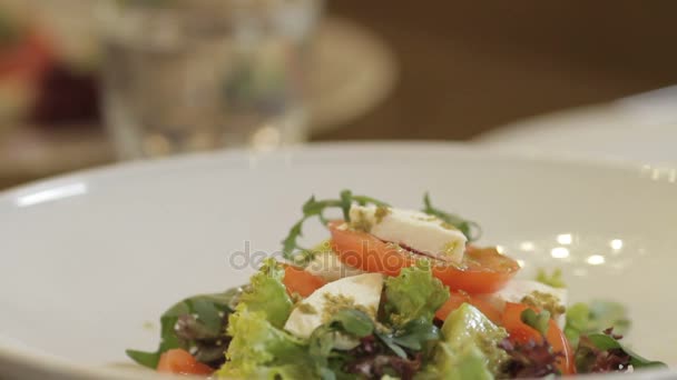 vegetable salad in bowl at home - Felvétel, videó