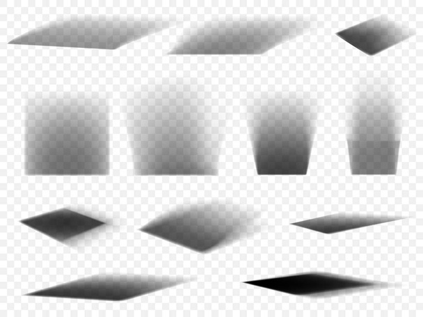 異なる照明角度と正方形の影のベクトルを設定 - ベクター画像