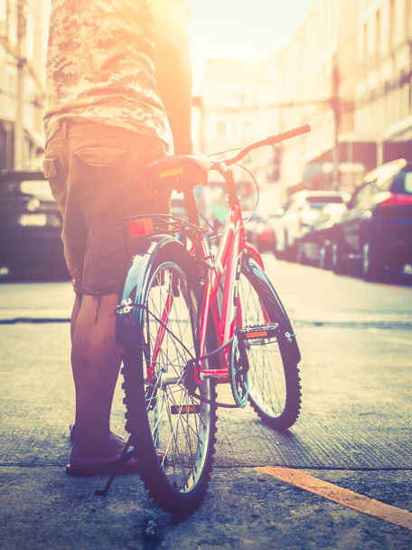 Bicycle with man - Фото, изображение