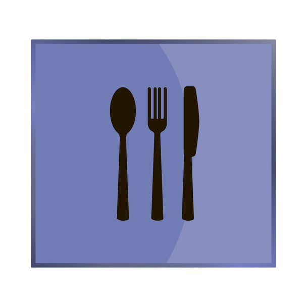 Knife, fork, spoon. Table setting. Vector icon - Vector, Image