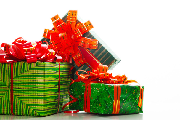 πράσινα κουτιά με δώρα - Φωτογραφία, εικόνα