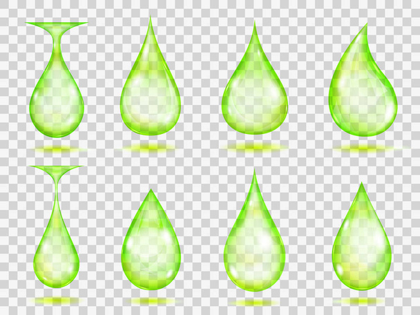 Transparent green drops - Vector, Image