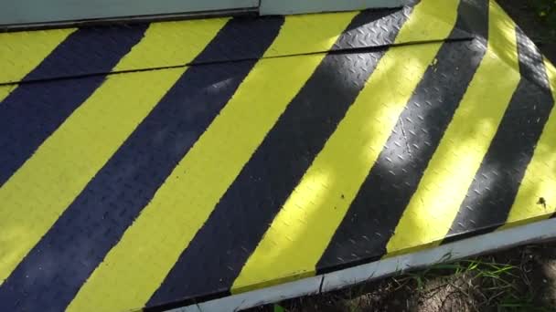 Black and yellow danger warning sign. Attention - Footage, Video