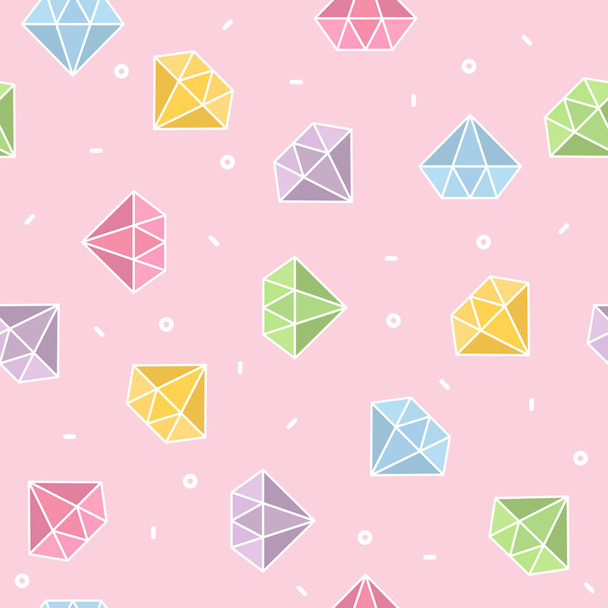 Pastell Diamant nahtloses Muster mit rosa Hintergrund Vektor - Vektor, Bild