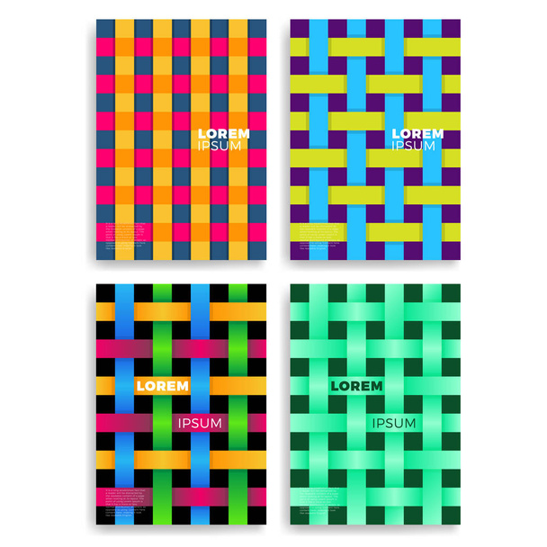 Set van abstracte kaarten met lagen overlapping. Toepassing voor Covers, posters, Posters, Flyers en Banner ontwerpen. - Vector, afbeelding