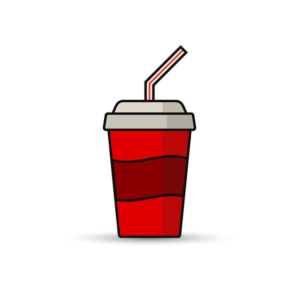 Soda paper cup icon. Vector illustration. Cool drink icon. - Vector, Image