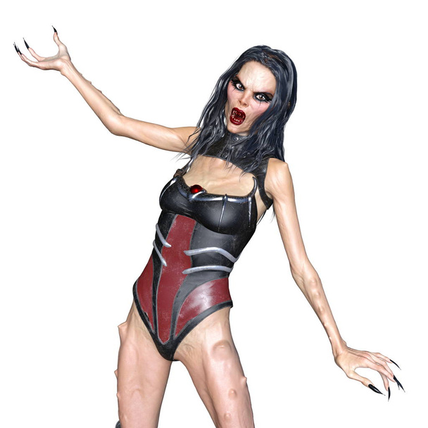 3D CG rendering of a female zombie - Foto, afbeelding