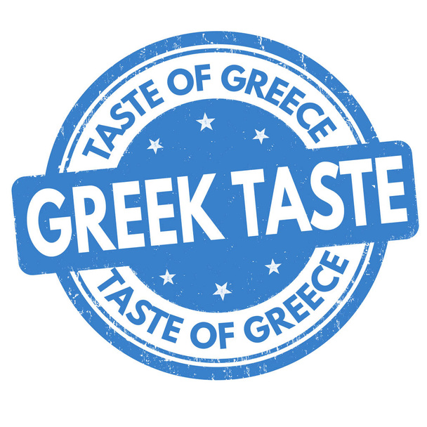 Taste of Greece and Greek taste sign or stamp  - Vector, Image