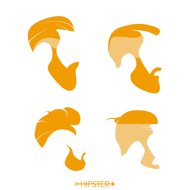 hipster hombres cortes de pelo conjunto
 - Vector, imagen