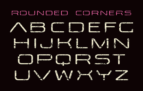 Sanserif γραμματοσειρά με στρογγυλεμένες γωνίες - Διάνυσμα, εικόνα
