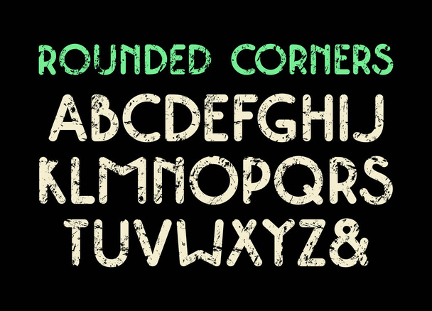 Decorativo sans serif fuente con esquinas redondeadas
 - Vector, imagen