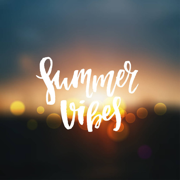 summer vibes lettering - Vetor, Imagem