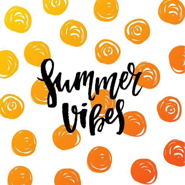 summer vibes lettering - Vetor, Imagem