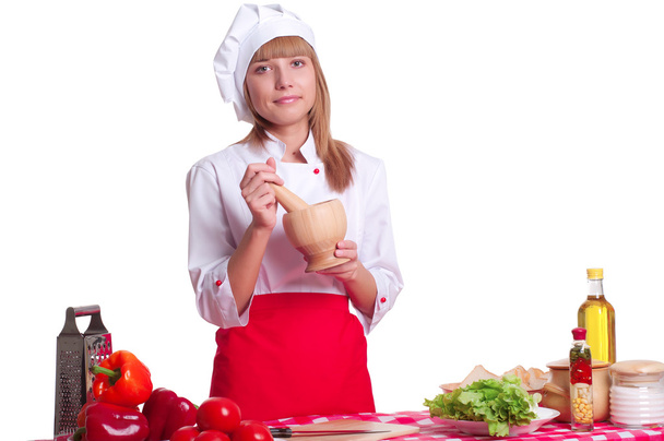 Attractive woman cooking - Valokuva, kuva