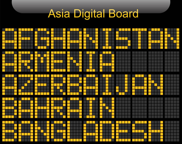 Asia Country Digital Board Information - Vector, Image