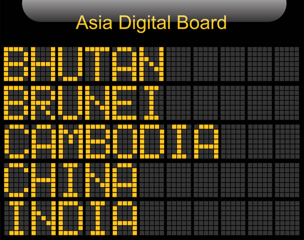 Ásia País Informações Digital Board
 - Vetor, Imagem