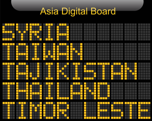 Asia Country Digital Board Information - Vector, Image