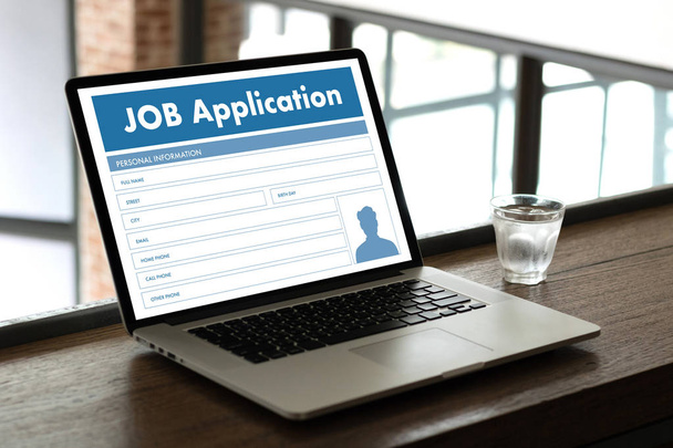 JOB Application Applicant Filling Up the Online  Profession Appl - Zdjęcie, obraz