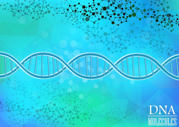 DNA model on blue background - Vector, Image